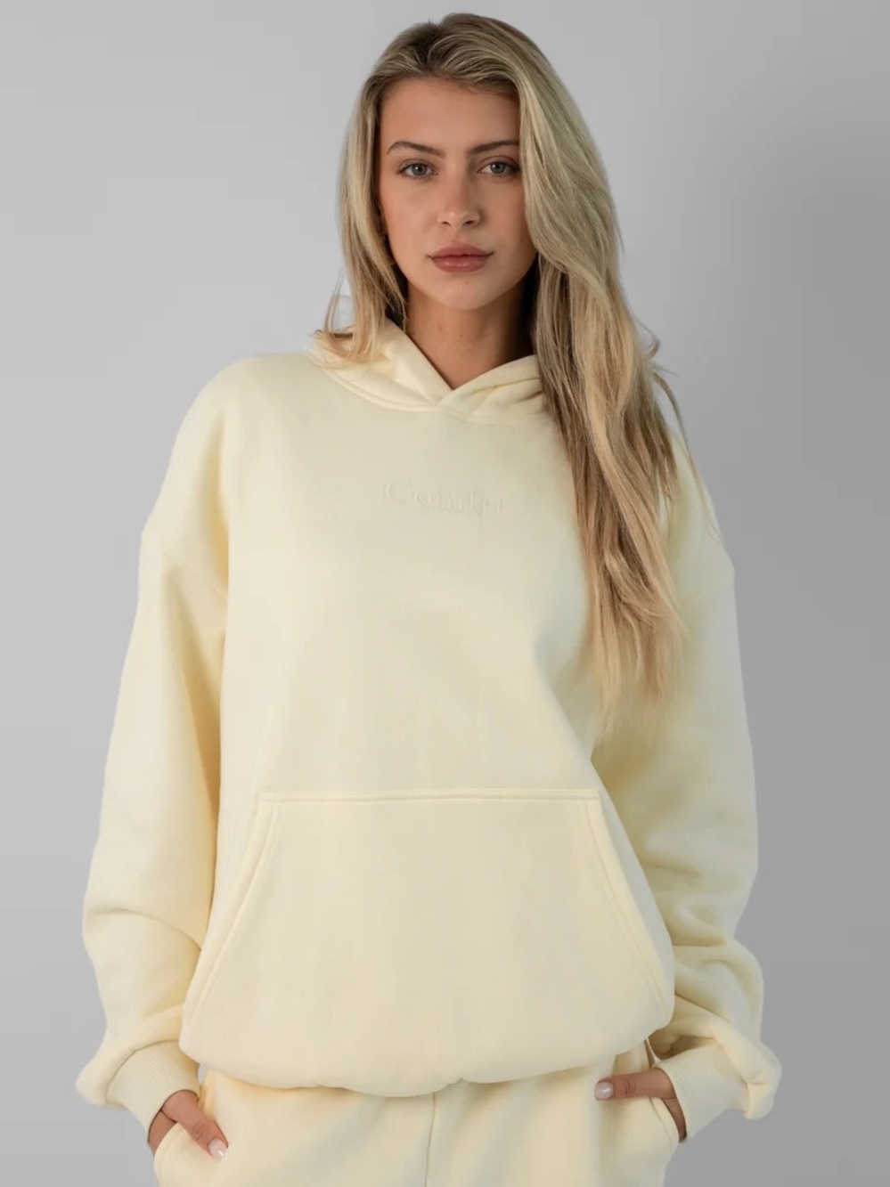 Comfrt S, M, & L Signature Hoodie in Butter